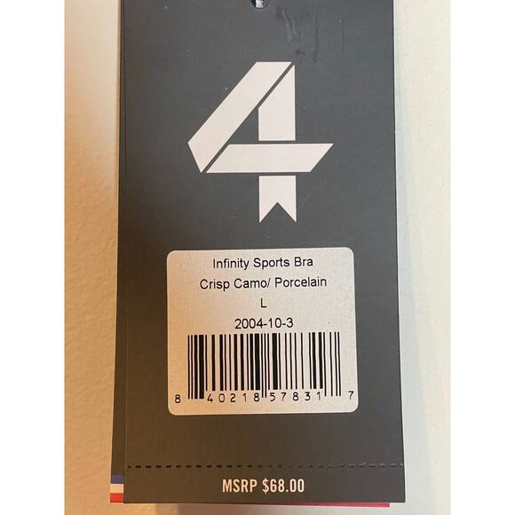 Fourlaps Womens Camo Print Scoop Infinity Sports Bra Sleeveless Size L Blue NWT - Picture 6 of 6